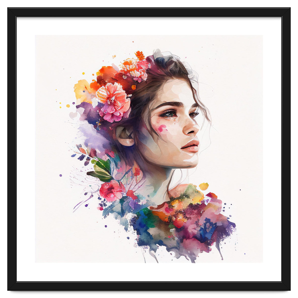 Watercolor Tropical Woman #19