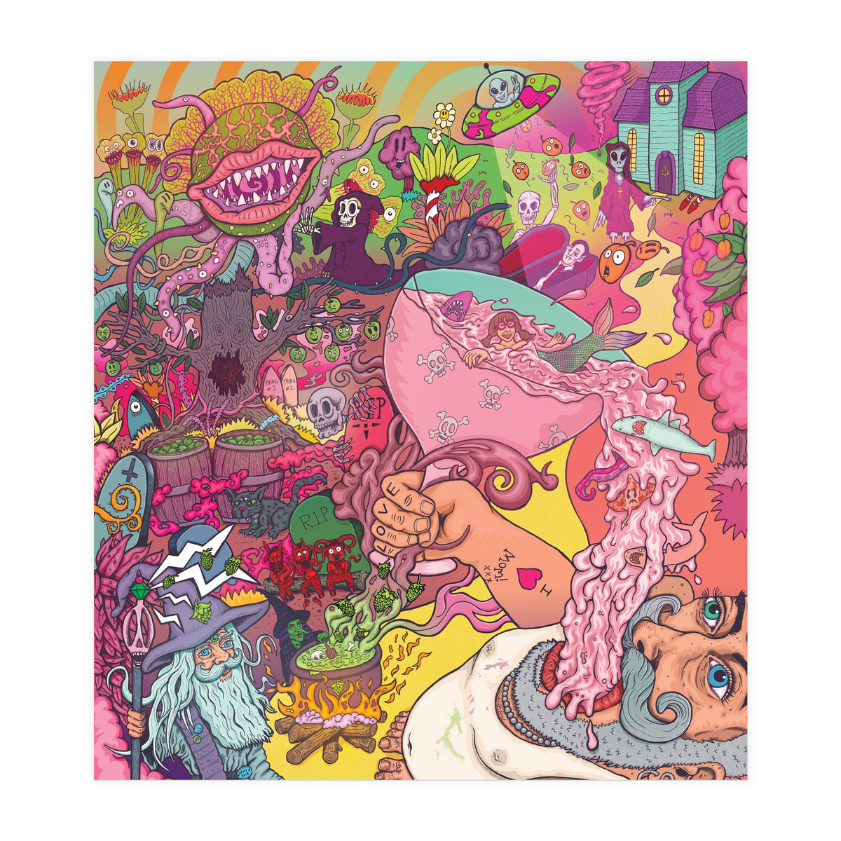 Abbeydale Brewery Collab Series Full Illustration - Yeastie Boys UK, Northern Monk, Origins Fyne Ales, Haand, Brew York and Black Jack Brewery. (Print Only)