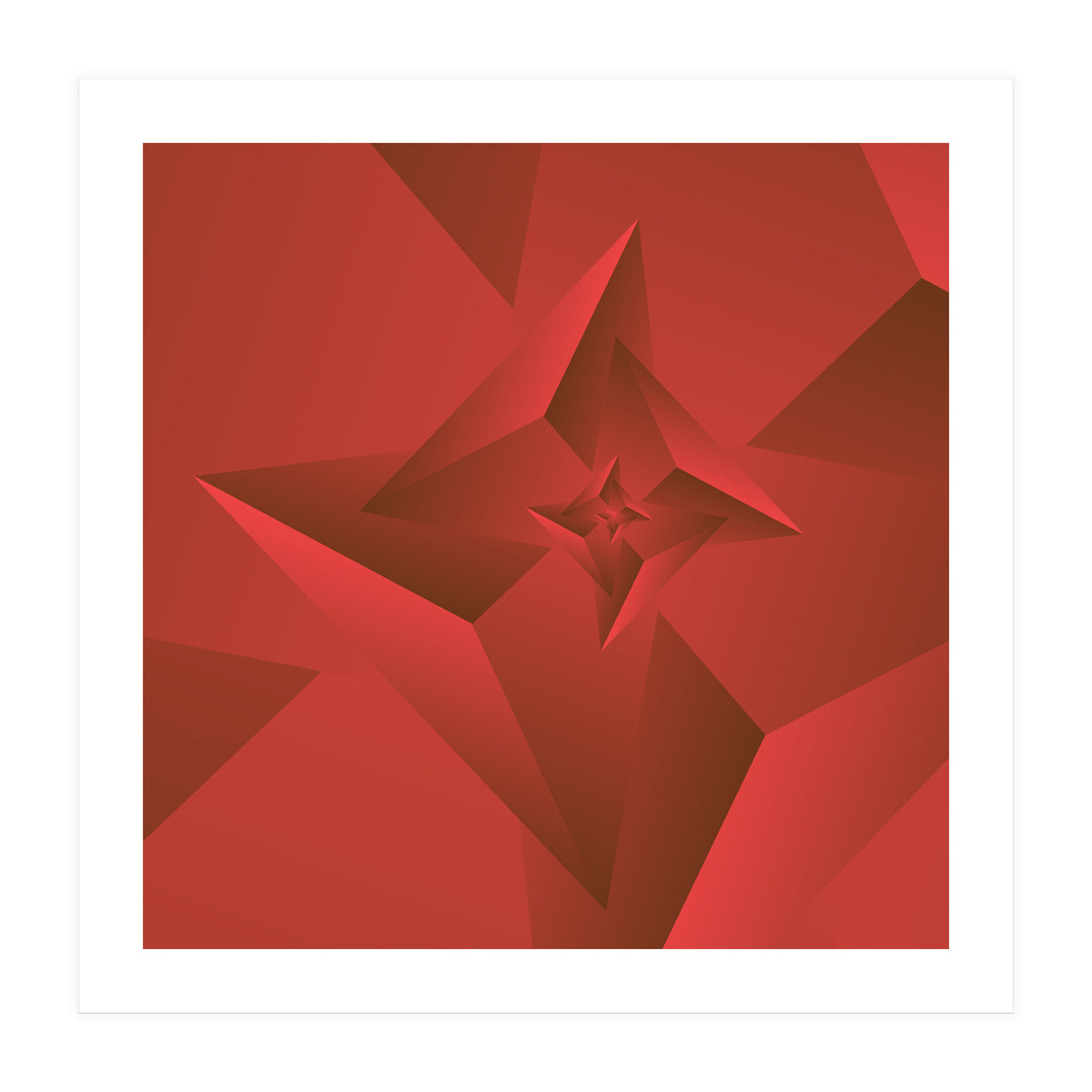 Redish Trendy Triangle  (Print Only)