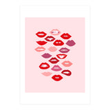 Lips Red with Pink Background (Print Only) thumbnail