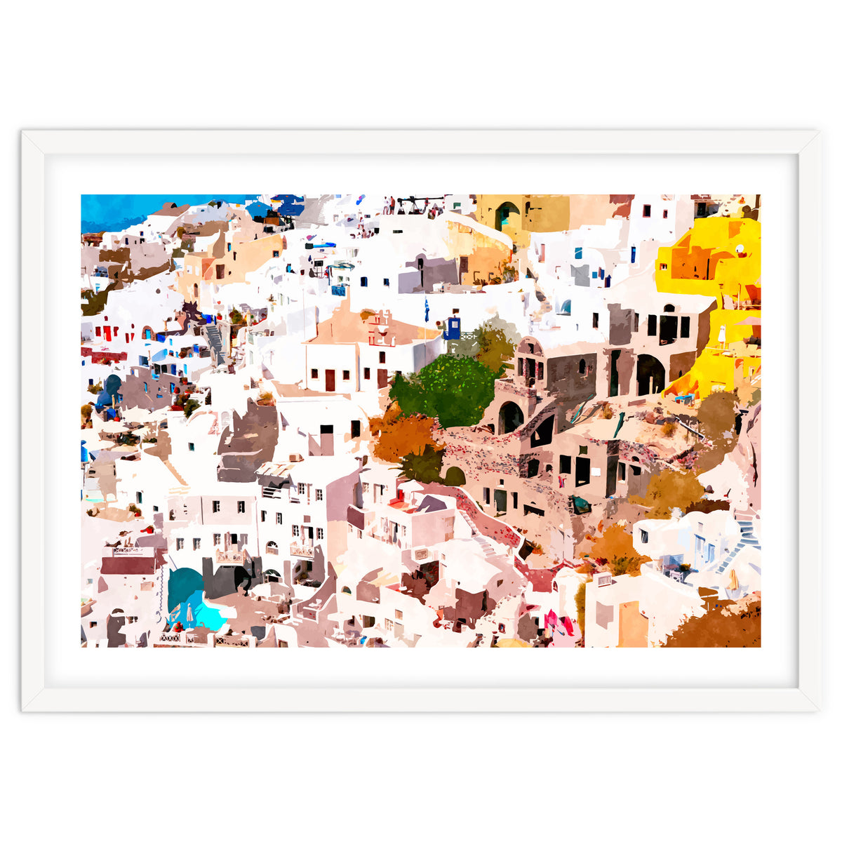 Travel Far Enough, You Meet Yourself Illustration, Spain Citiscape Architecture Painting, Buildings