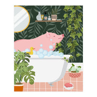 Pig Taking a Bubble Bath (Print Only)