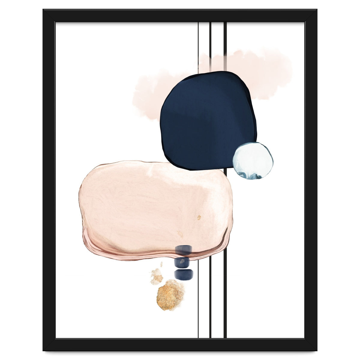 Abstract Study Blush and Navy Blue II