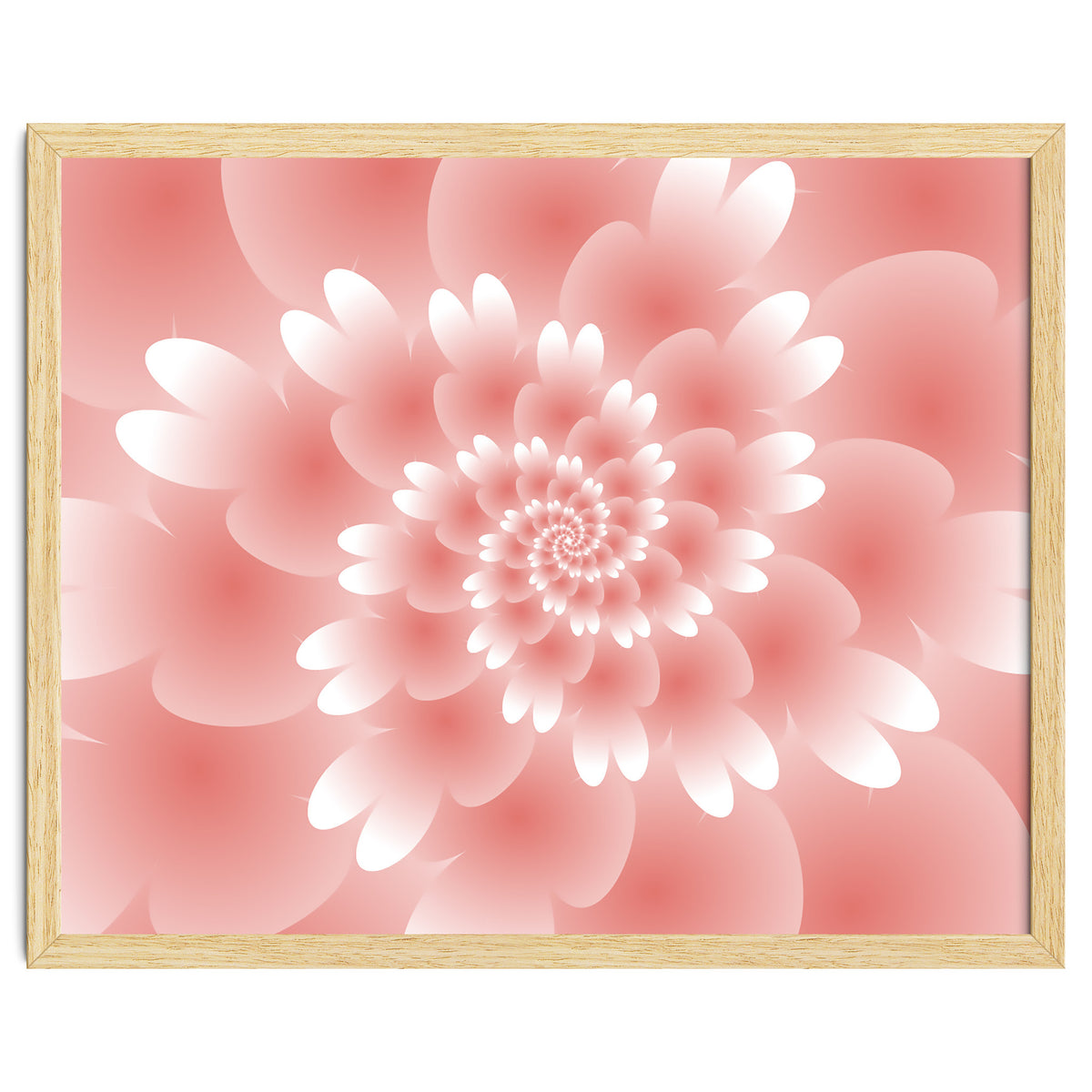 Abstract Orange Spiral Feather 3D ART