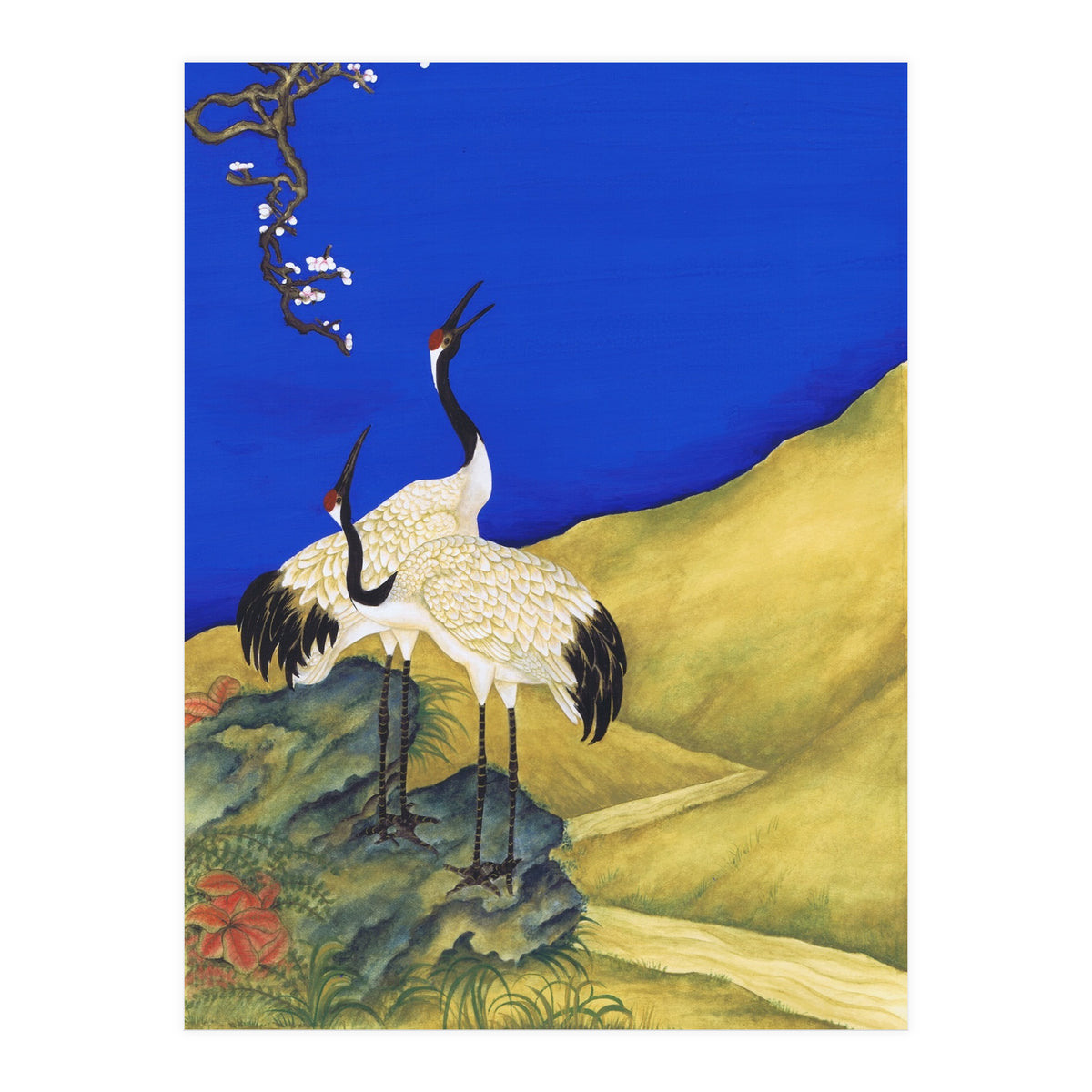 Cranes Under A Cobalt Sky 4 (Print Only)