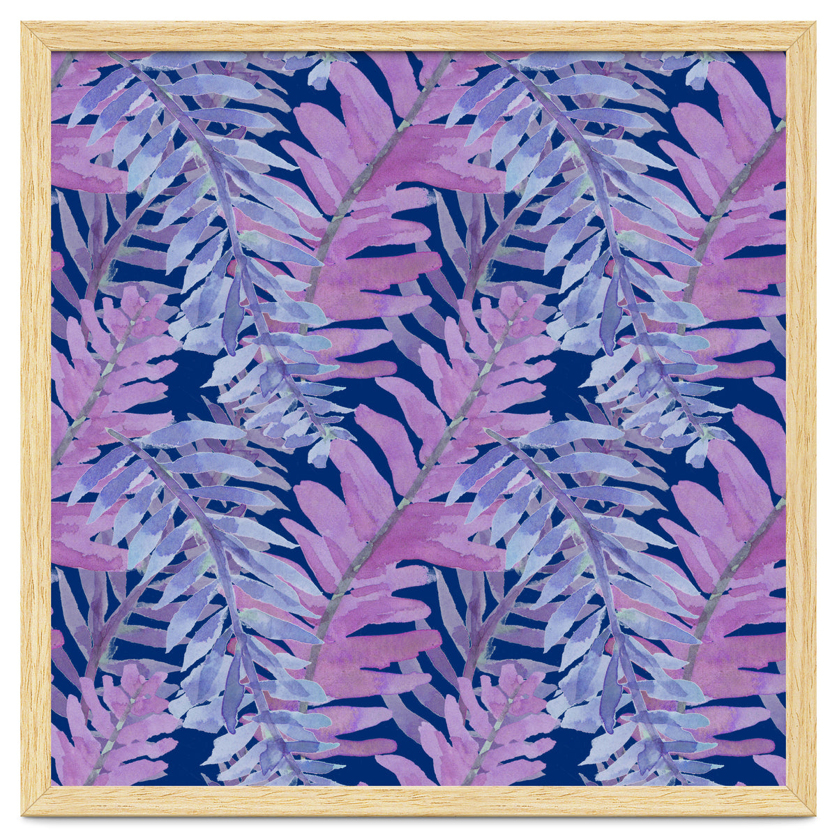 Woodland Ferns in Blue