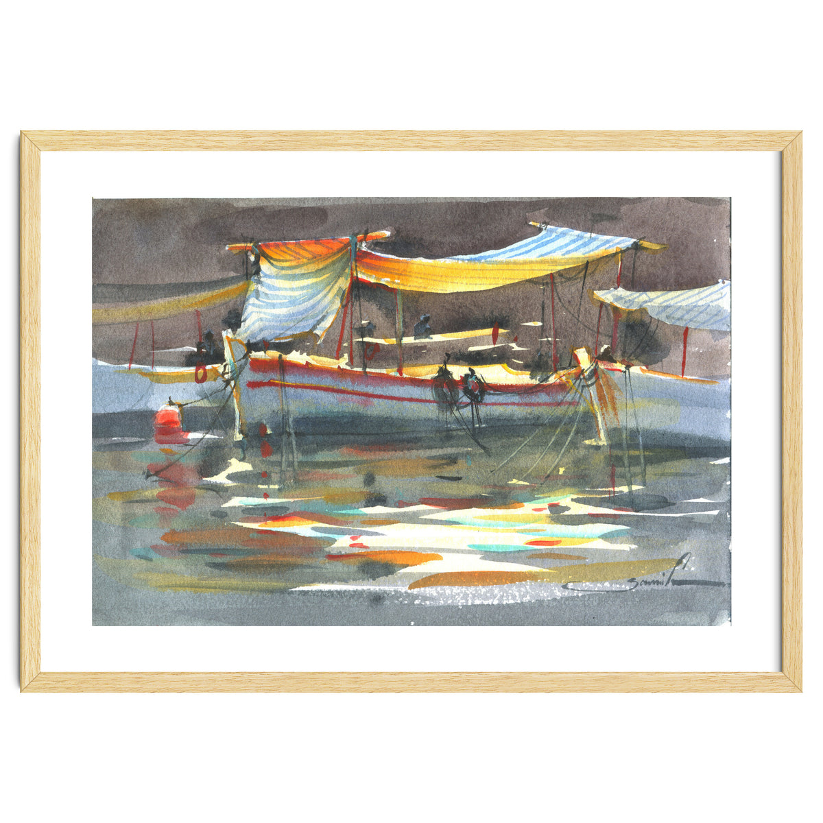 Yacht painting art watercolor