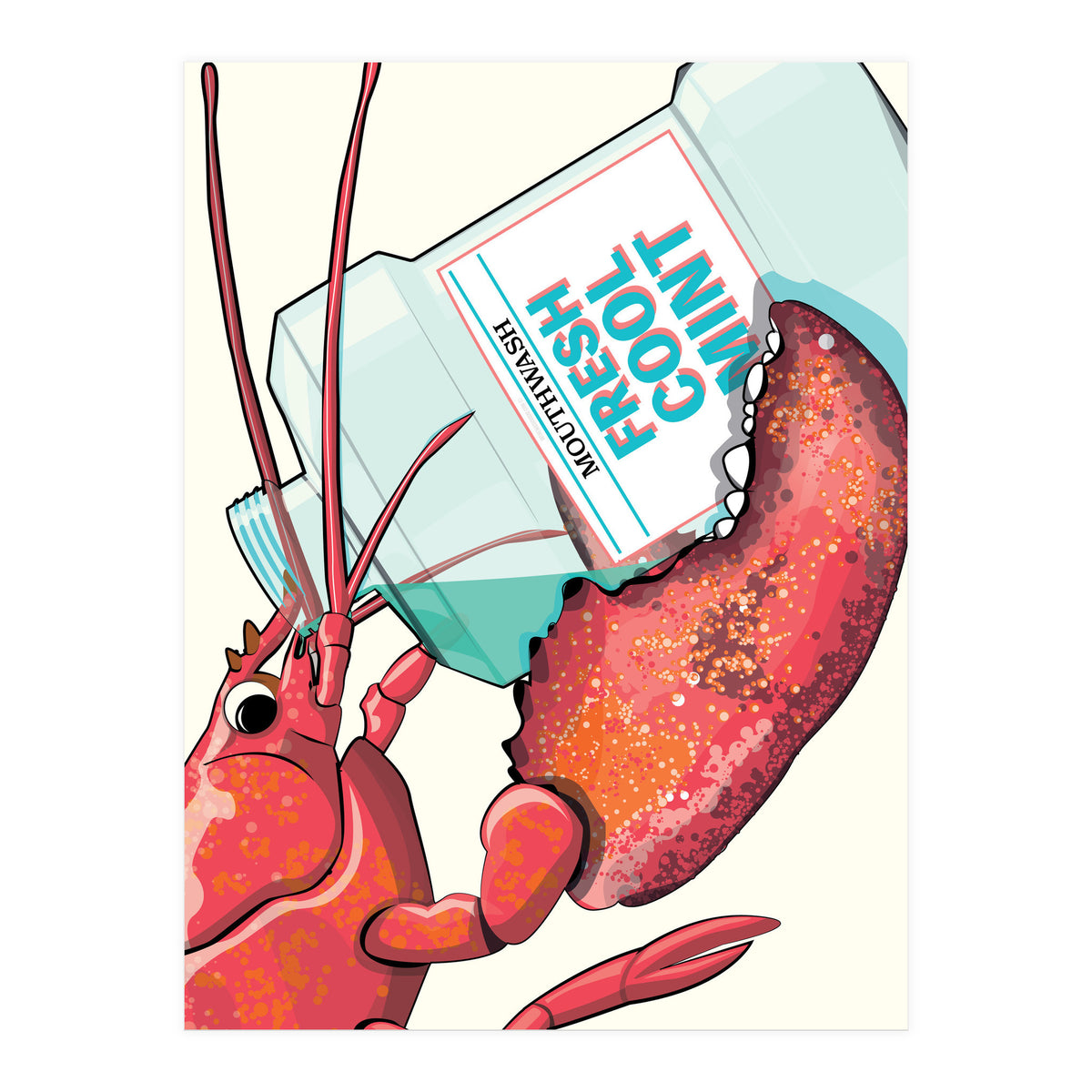 Lobster Drinking Mouthwash (Print Only)