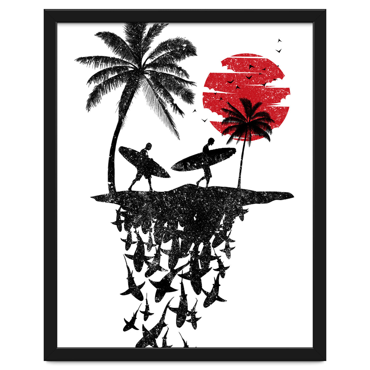 Surfer island sharks