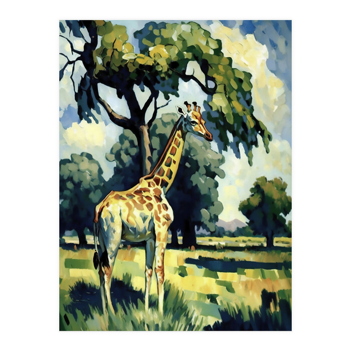 Giraffe Impressionist Painting (Print Only)
