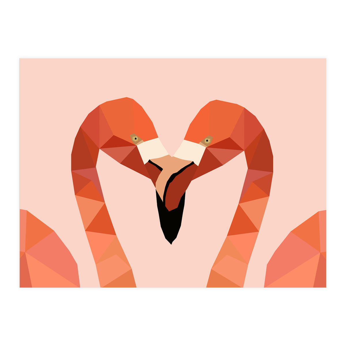 Flamingo Bird Low Poly Art  (Print Only)