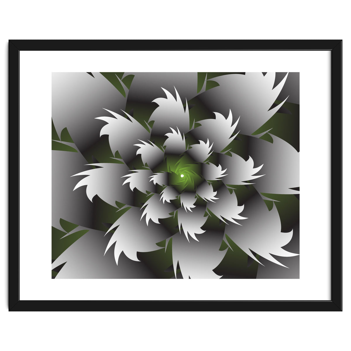 Seamless Green 3D Floral