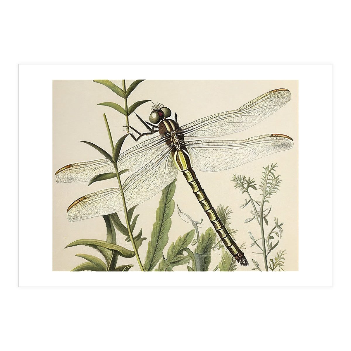 Dragonfly Vintage Illustration (Print Only)