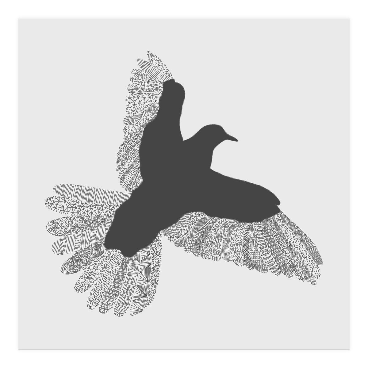 Bird Grey Poster (Print Only)