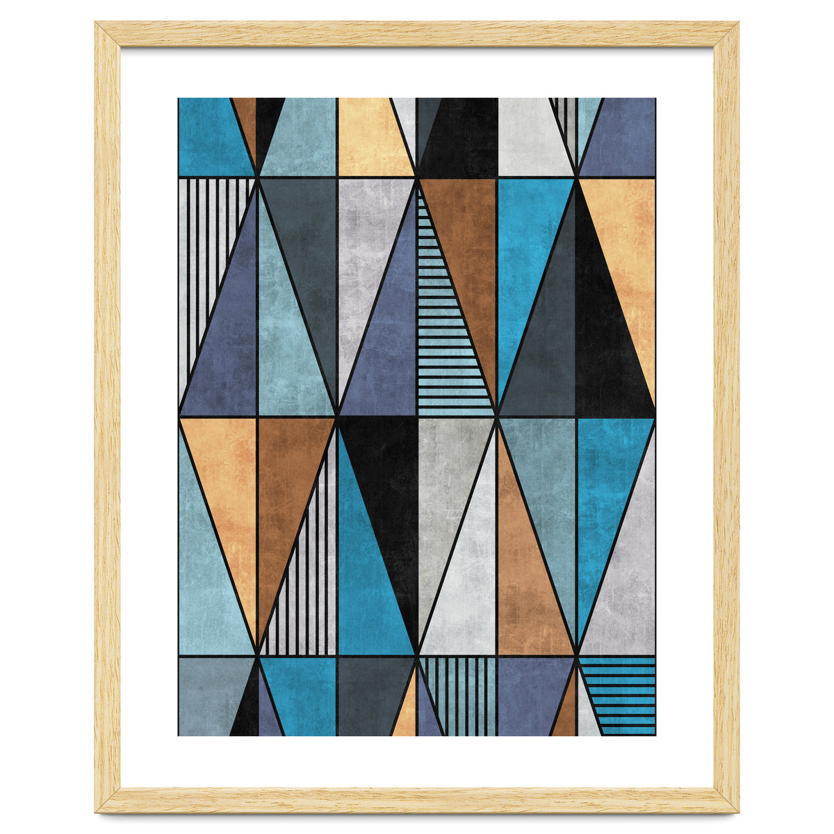 Colorful Concrete Triangles - Blue, Grey, Brown