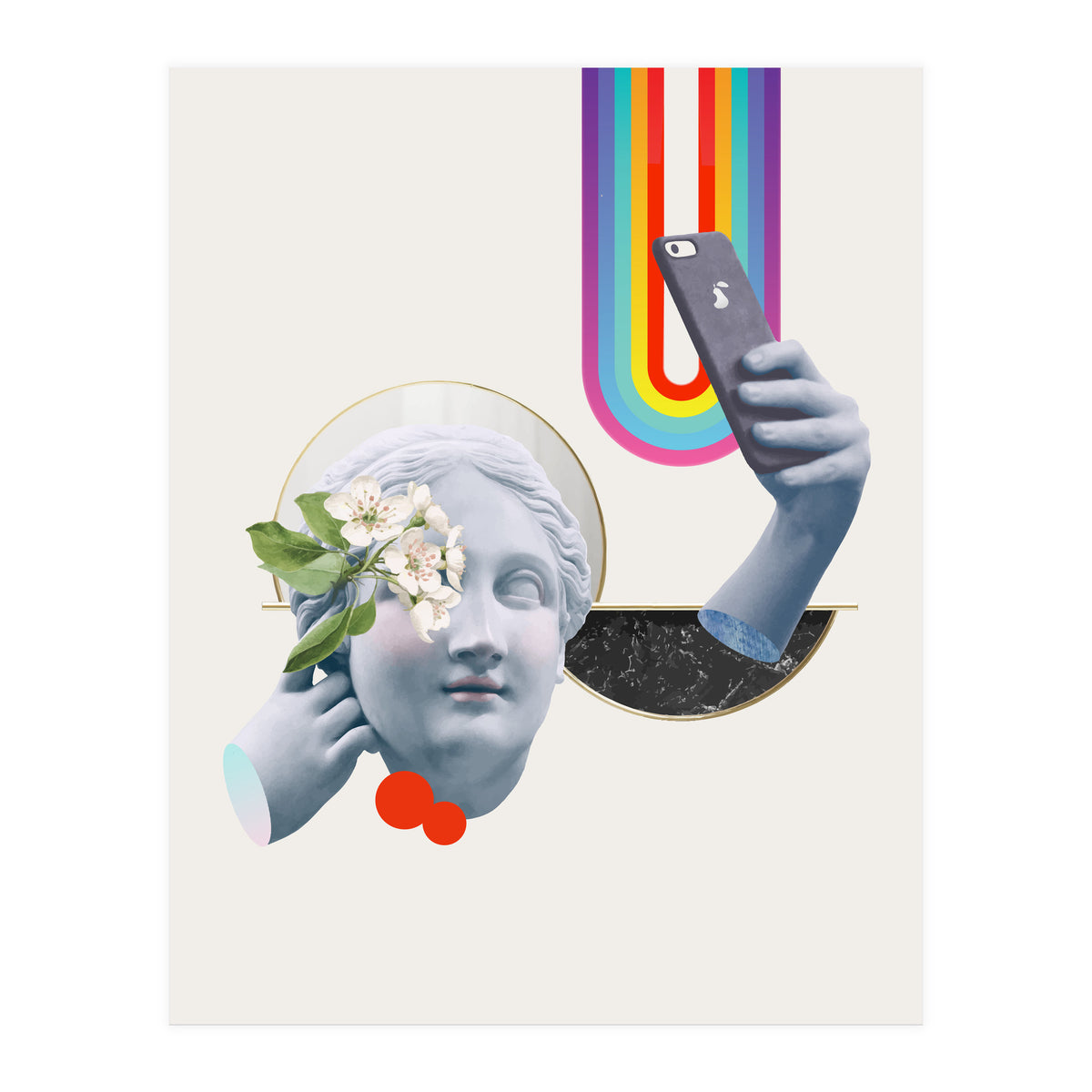 Greek Goddess Rainbow Selfie By Pear (Print Only)