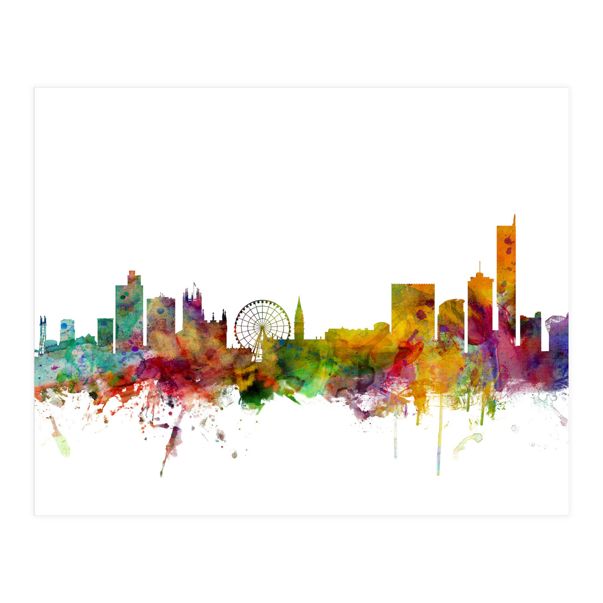 Manchester England Skyline (Print Only)
