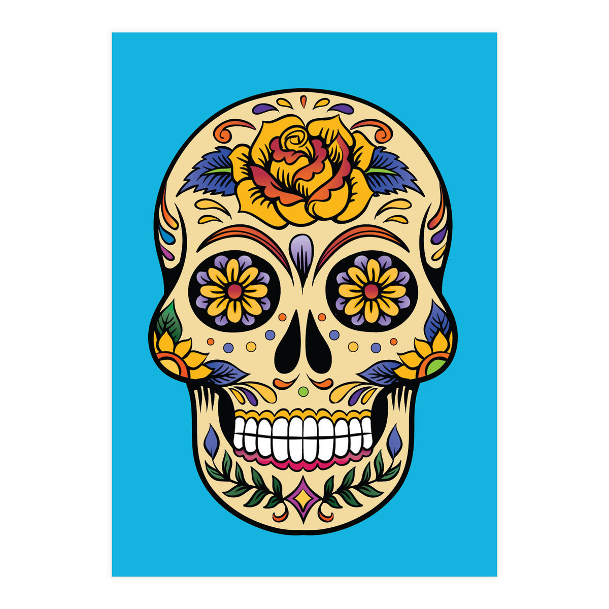 Colorful Skull II (Print Only)