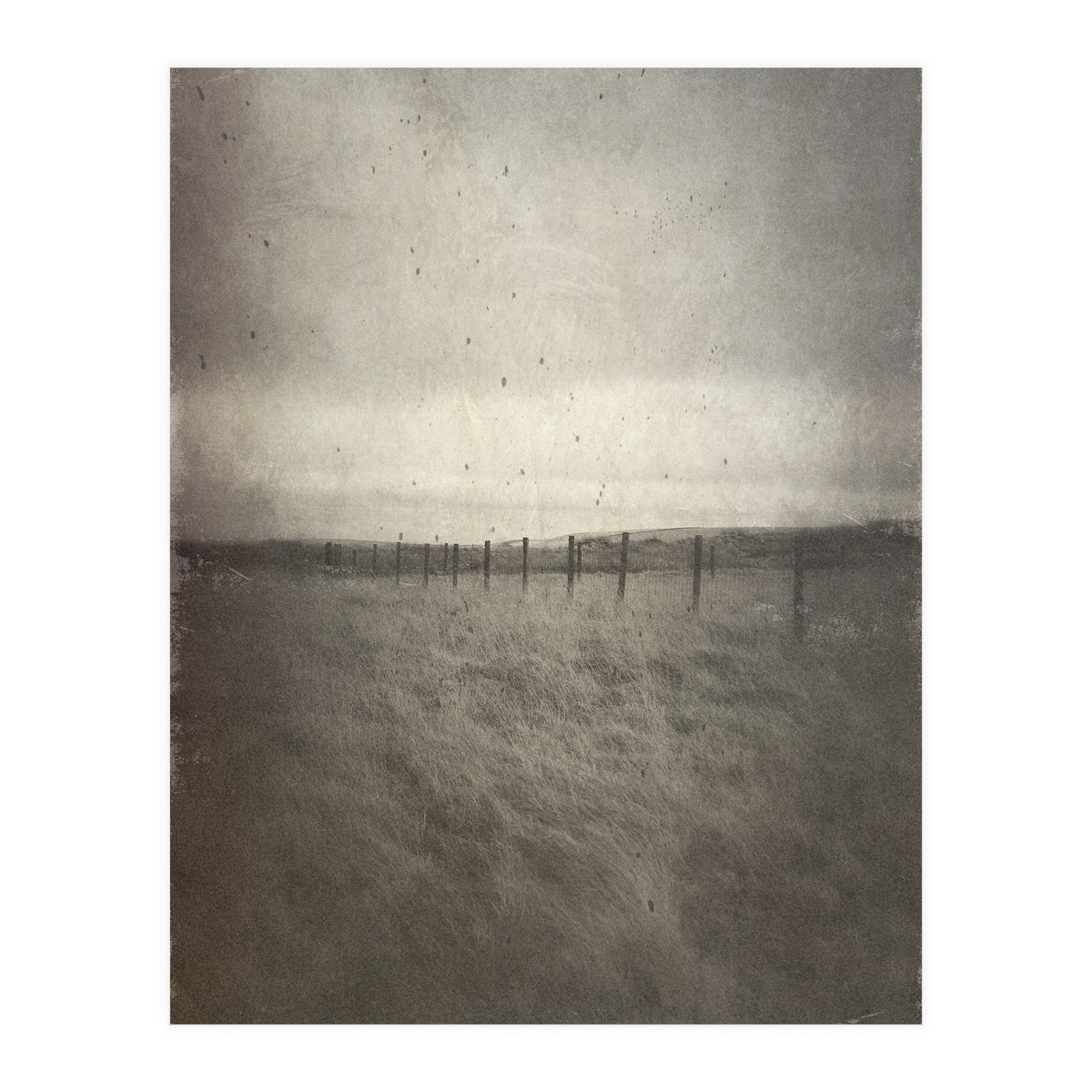 Bleak winter landscape of Saddleworth Moor  (Print Only)
