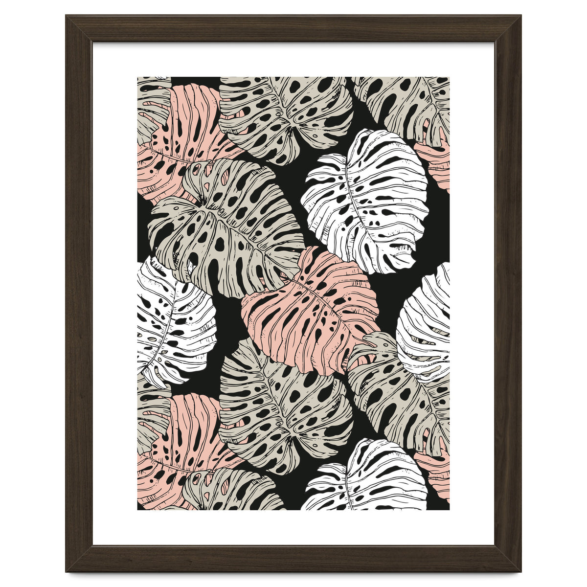 Monstera in the darkness of the jungle