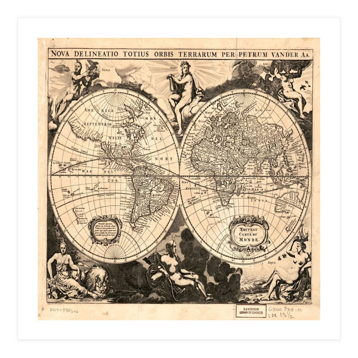 Old world mapa mundi (Print Only)