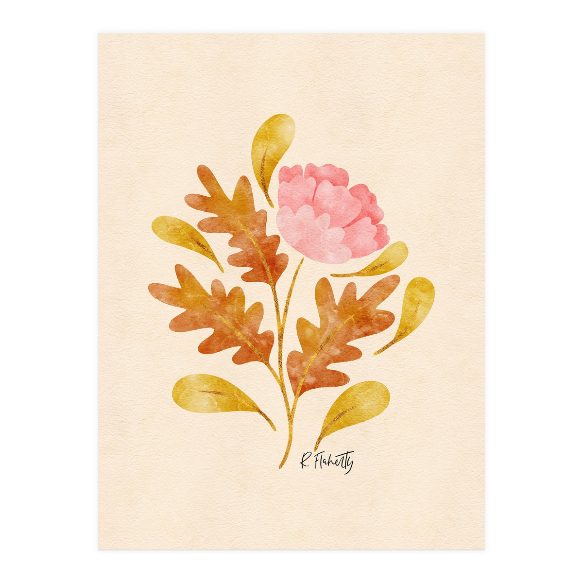 Oak And Peony (Print Only)
