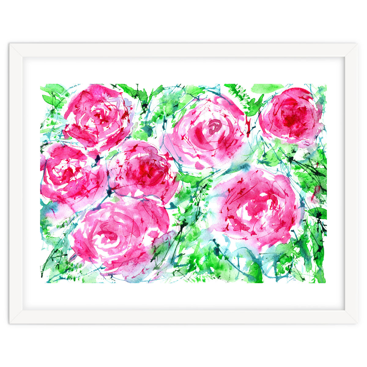 Blooming bouquet || watercolor roses