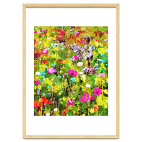 Meadow Flowers, Botanical Nature Landscape Painting