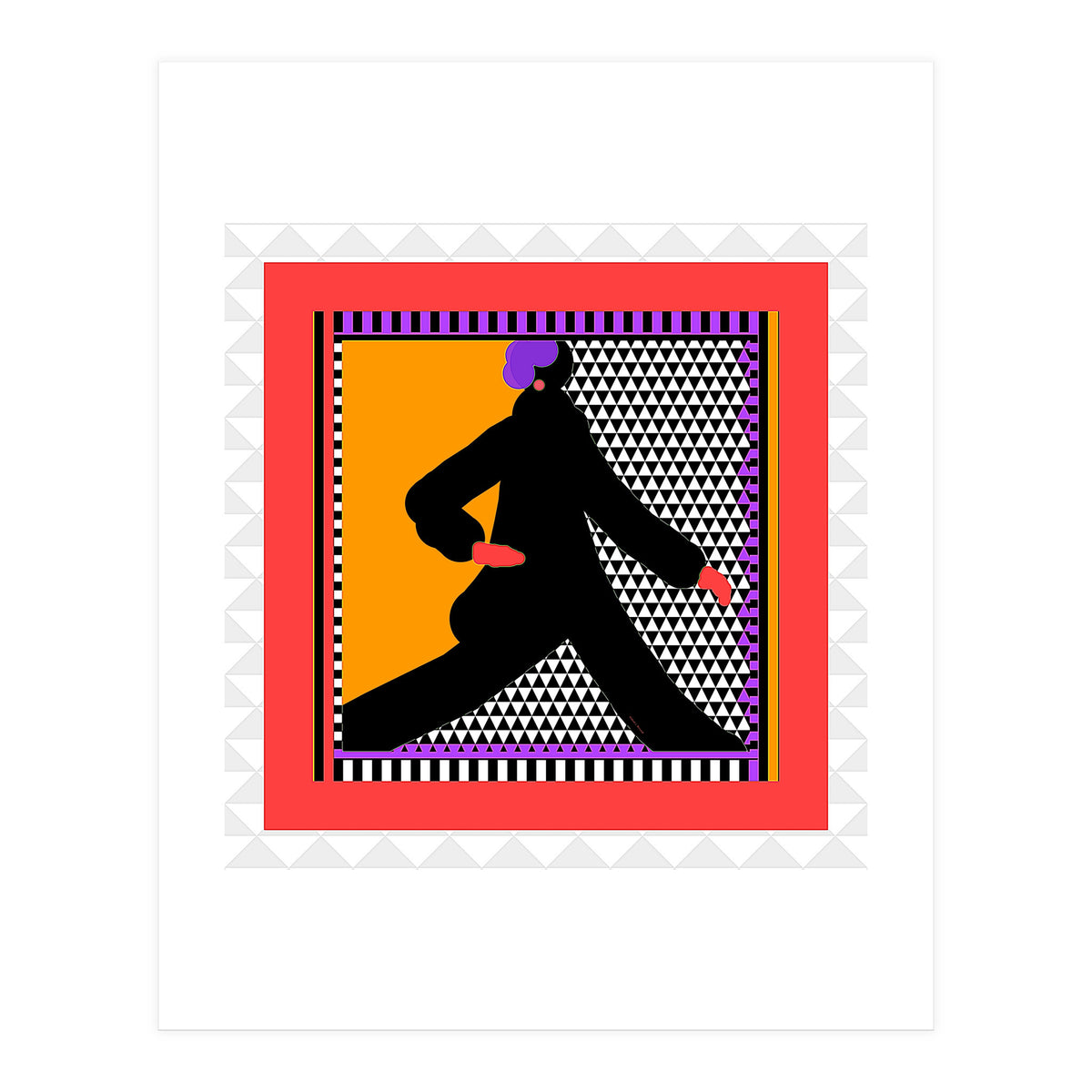 WOMAN WEARING BLACK TAKING A STROLL (Print Only)