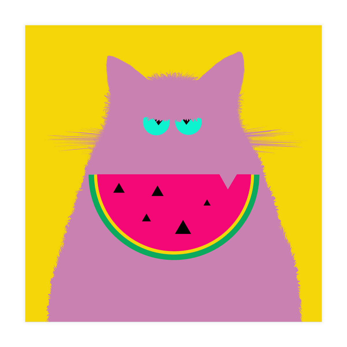 Watermelon Lilac Cat  (Print Only)
