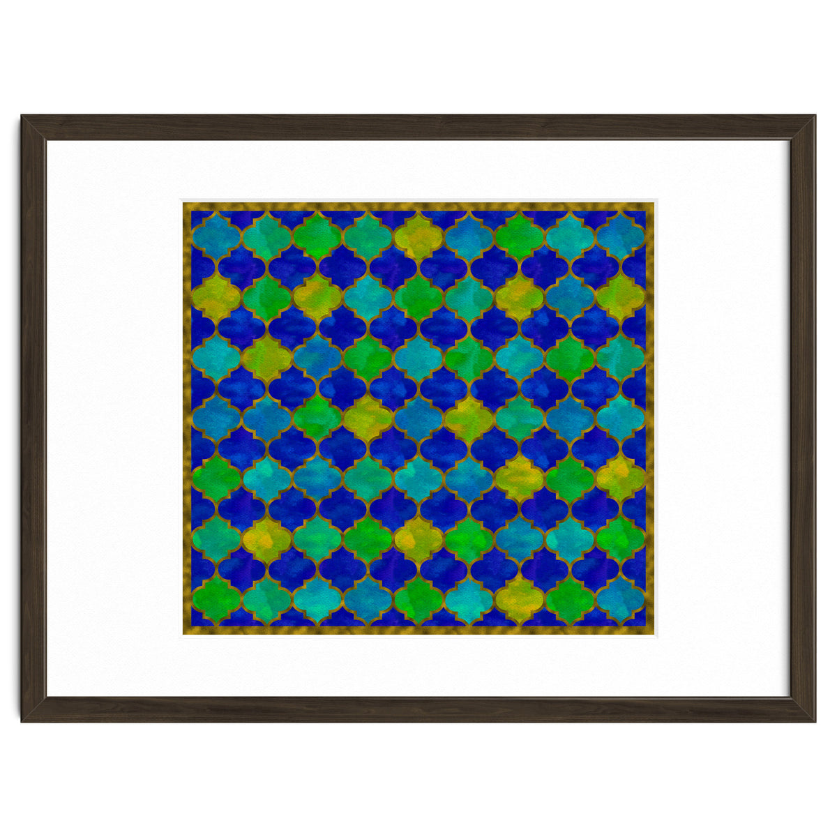 Ocean Breeze - Watercolor Moroccan Lattice