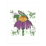 Frog On Flower sketch (Print Only) thumbnail