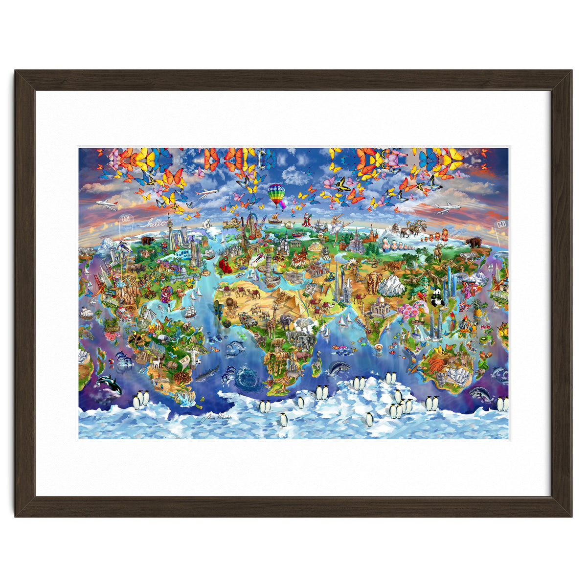 World Wonders Illustrated Map