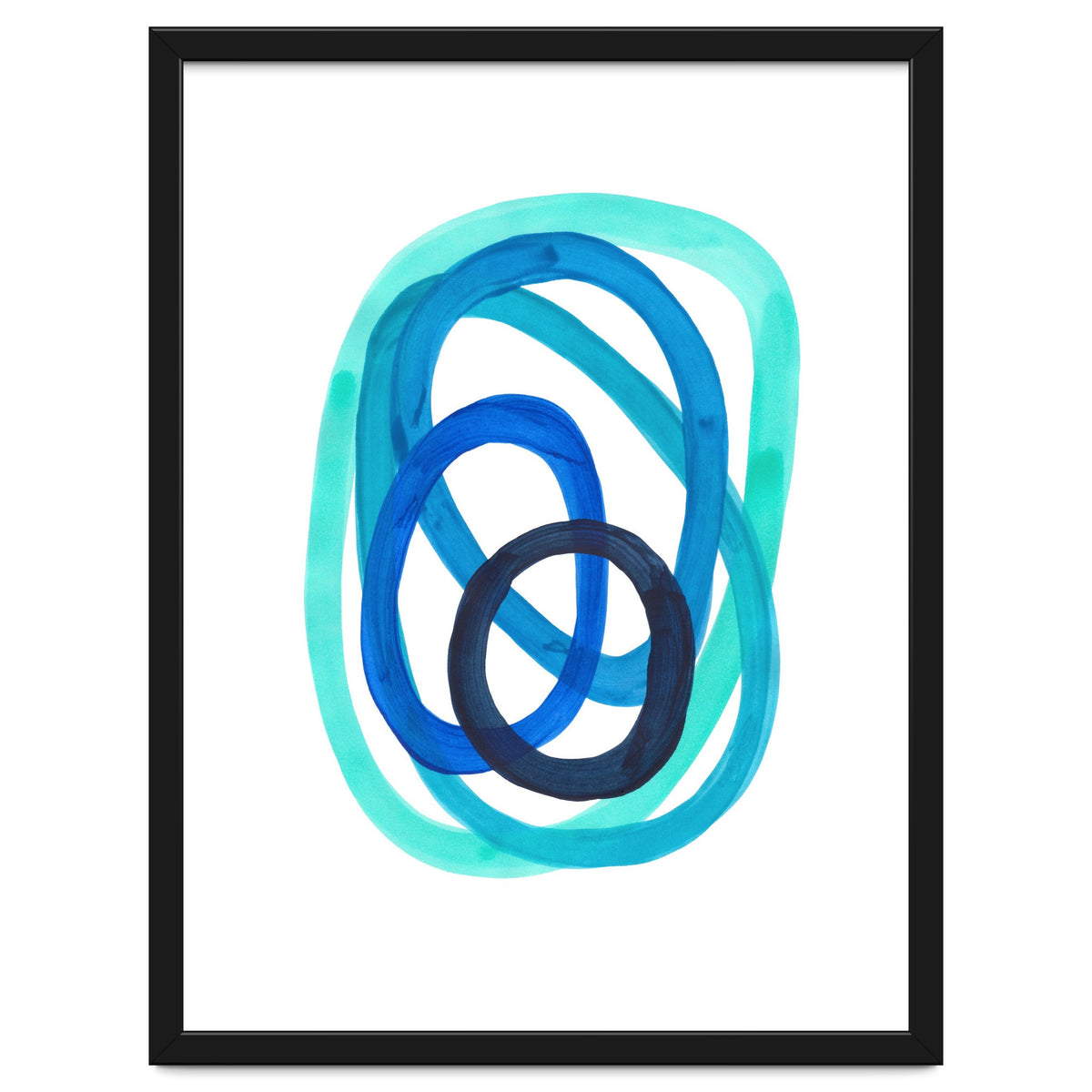 Marine Blues Blue Teal Turquoise Navy Blue Nesting Circles