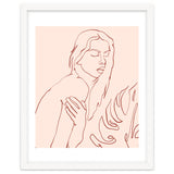 Lueur, Tropical Nude Modern Bohemian Woman Line Art, Minimal Scandinavian Sketch Blush Drawing thumbnail