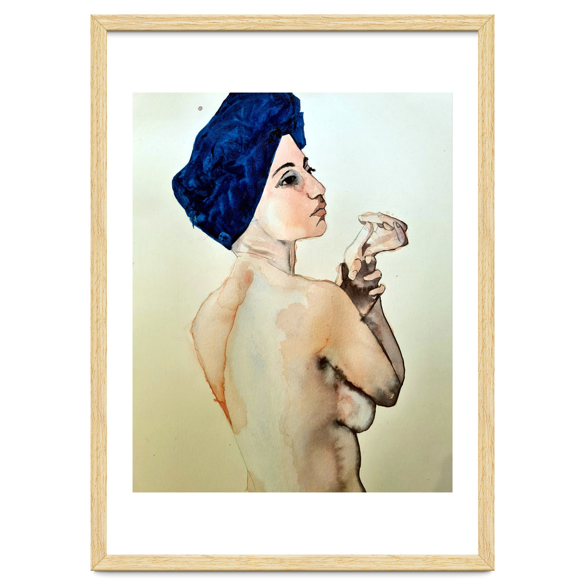 Untitled #89 - Nude in a blue turban