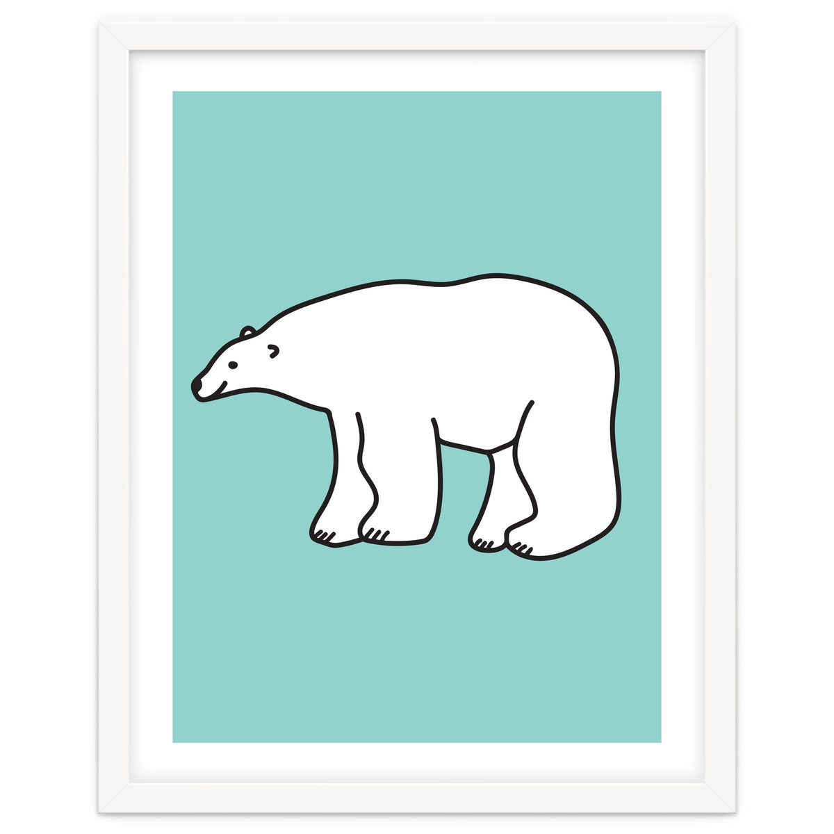 Polar Bear Pattern On a Mint Background