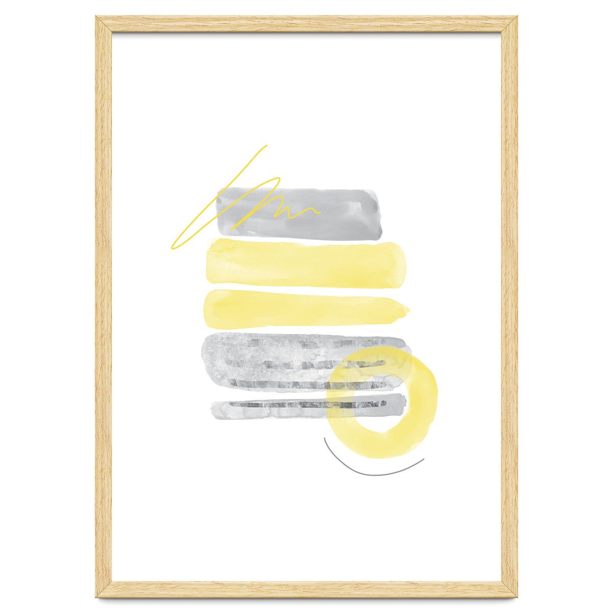 Watercolor Shapes No. 1 | Illuminating Yellow & Ultimate Grey