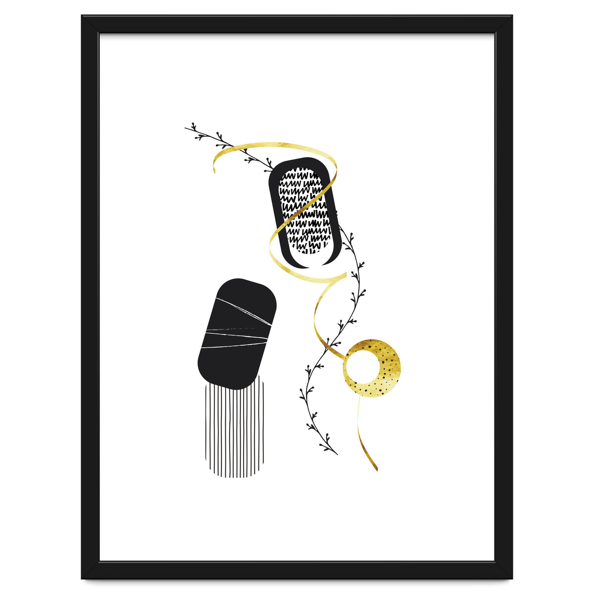 Black & White Abstract No. 1 | gold