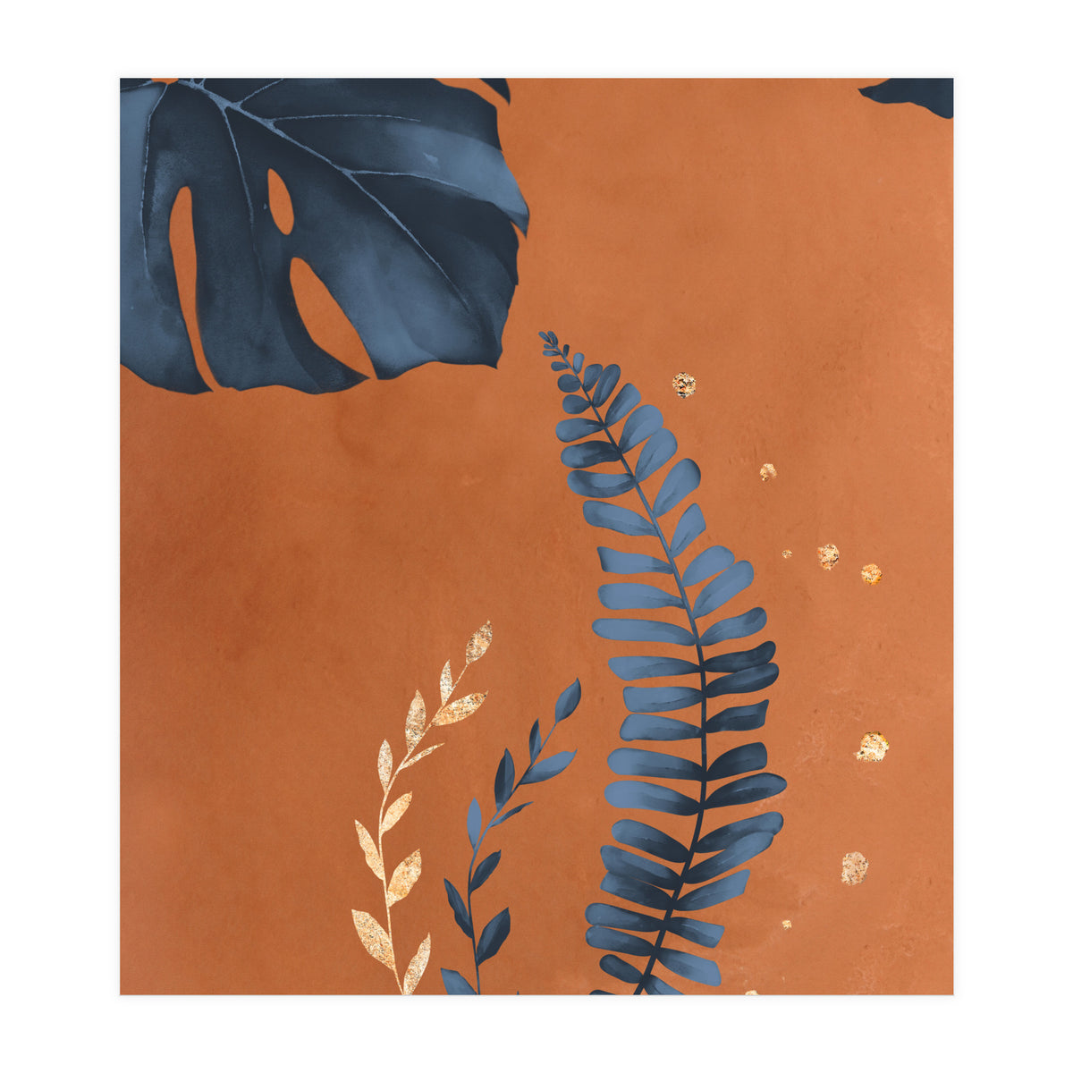Monstera Leaf Terracotta (Print Only)