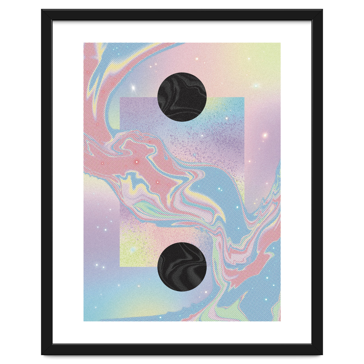 Pink Pastel Space Planet Yin Yang