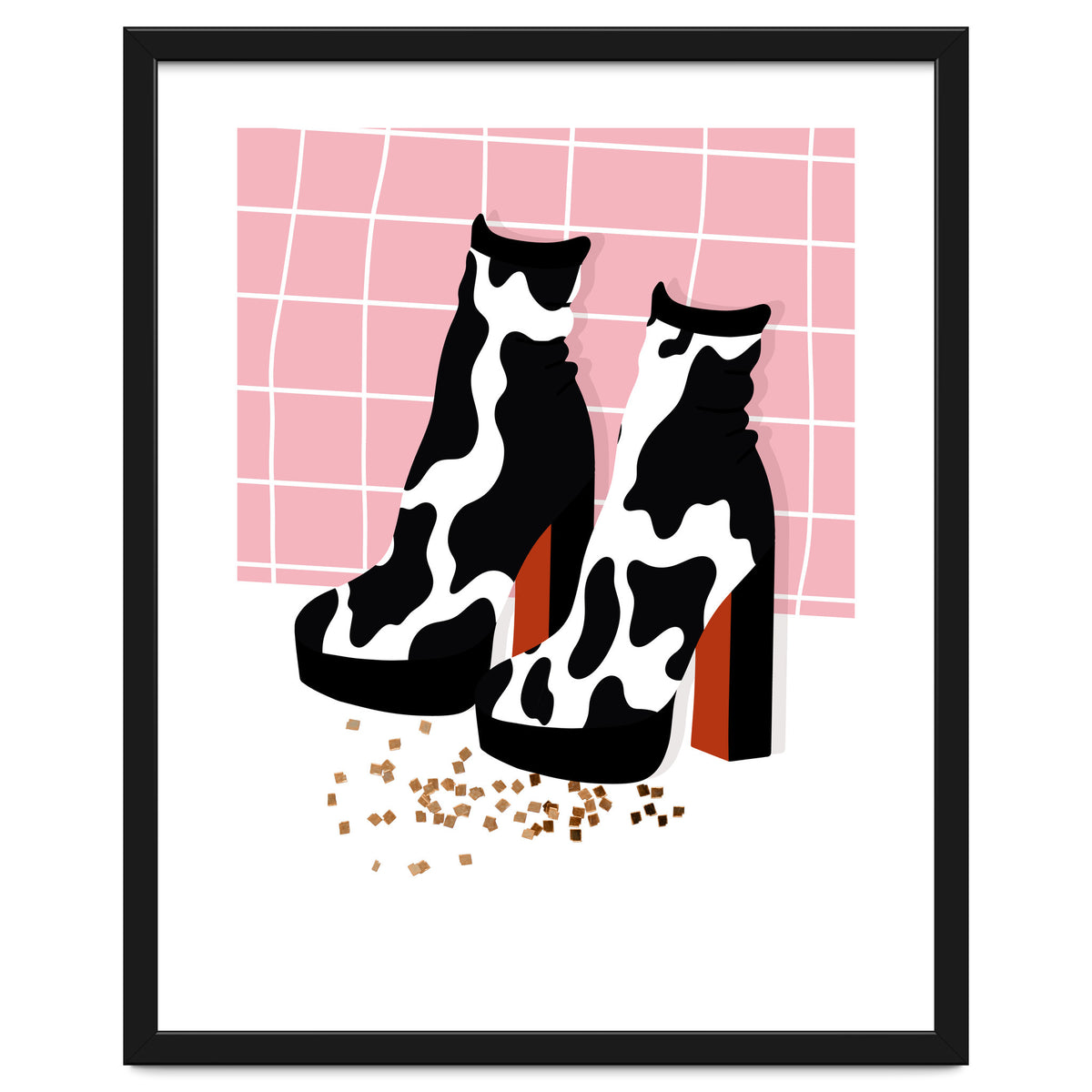 Cow Print Disco Shoes