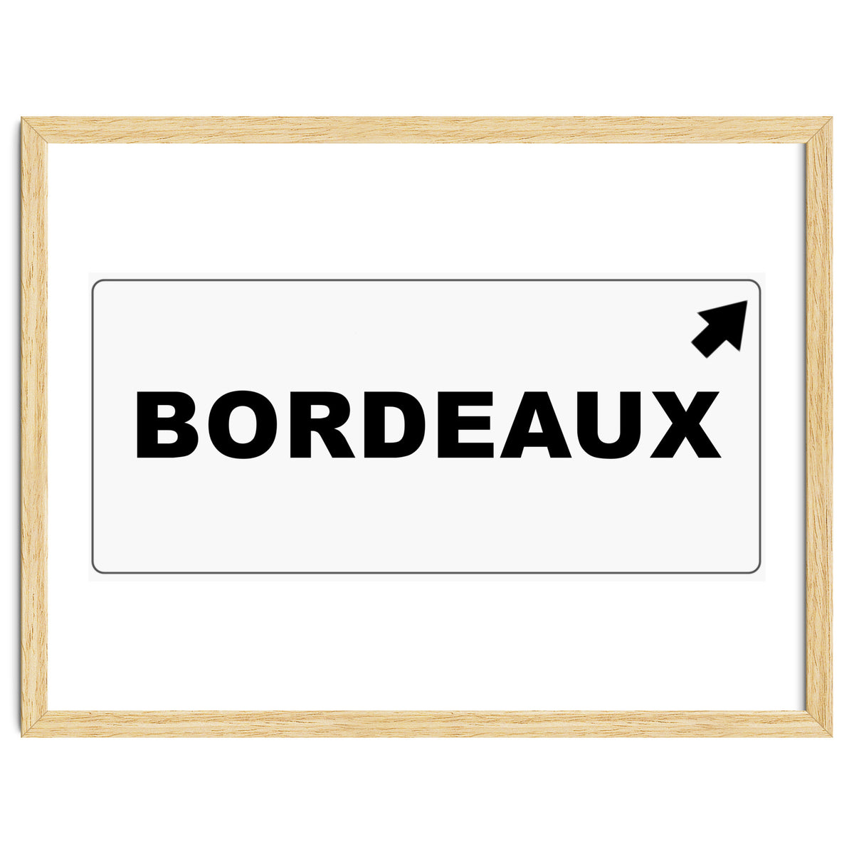 Let`s go to Bordeaux, France! white road sign