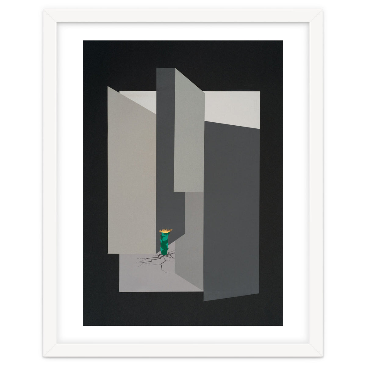 Small flower in concrete landscape.