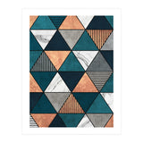 Copper, Marble and Concrete Triangles 2 with Blue (Print Only) thumbnail