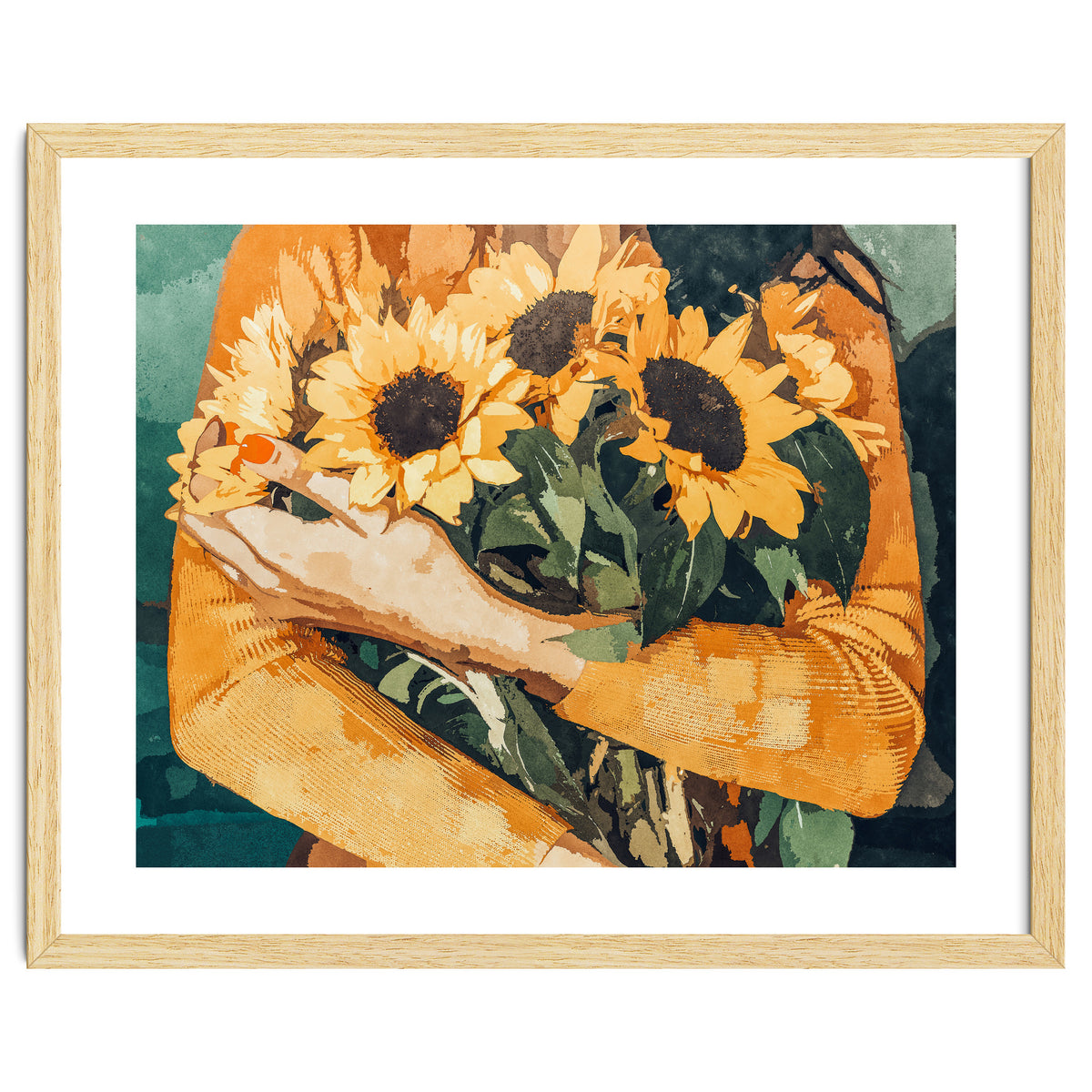 Holding Sunflowers