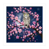 Great horned owl in a blossom tree (Print Only) thumbnail