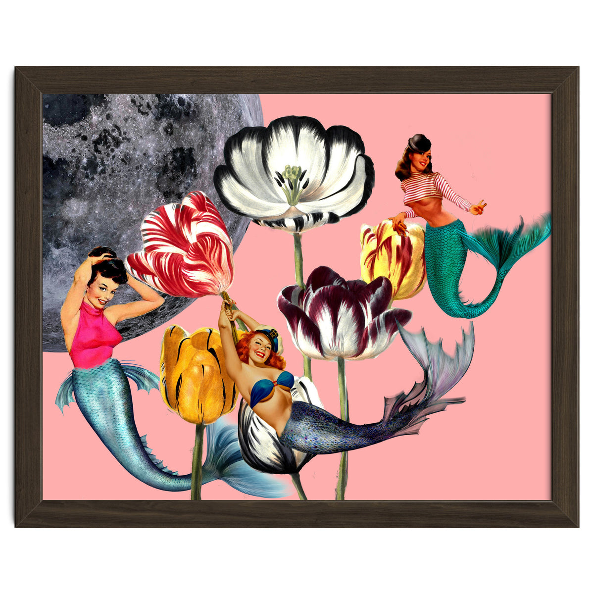 Mermaid Floral with moon