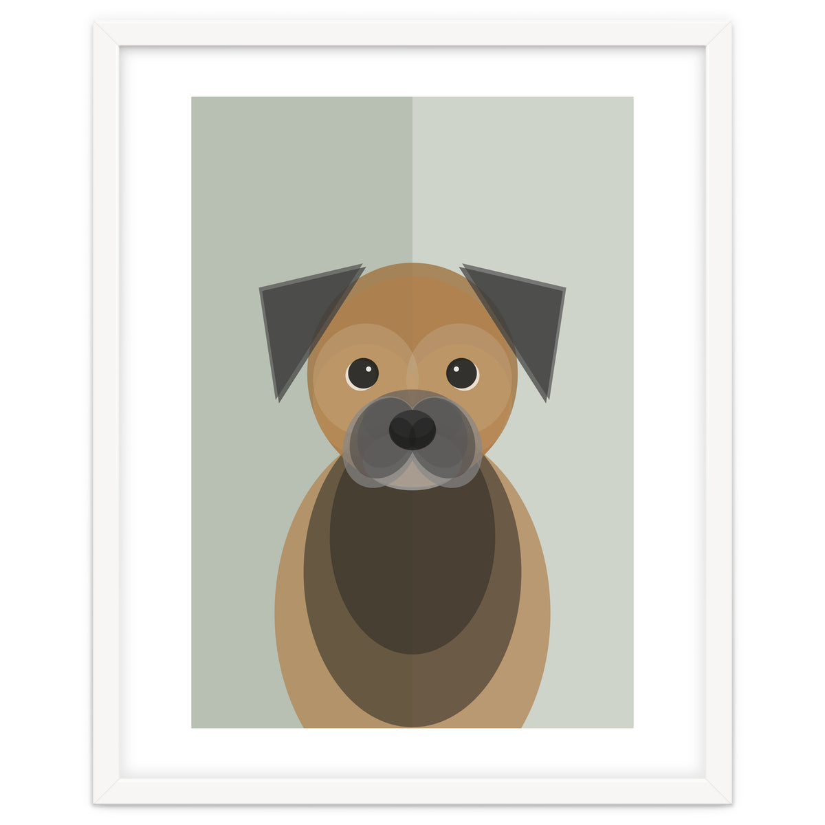 Mid Century Geometric Border Terrier Dog