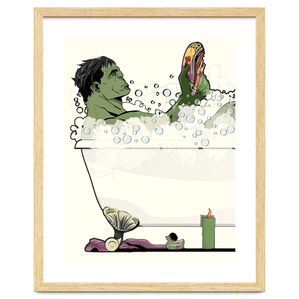 The Incredible Hulk in the Bath, funny Bathroom Humour